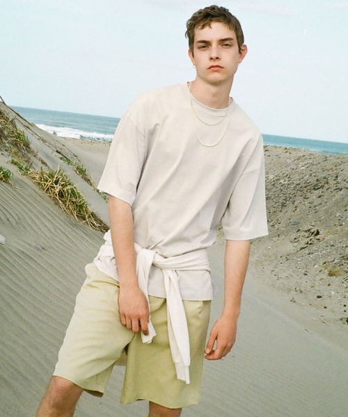 EMMA CLOTHES(エマクローズ)の「シルケットライク天竺 オーバーサイズS/Sカットソー 無地T トップス Tシャツ MERCERIZATION COTTON OVERSIZED SS TEE - EMMA CLOTHES-(Tシャツ/カットソー・メンズ・ホワイト/ブラック/グレー系その他/グリーン系その他/ブルー系その他/パープル系その他/ライトベージュ/グレー系その他2・S/M/L)」の5枚目の写真