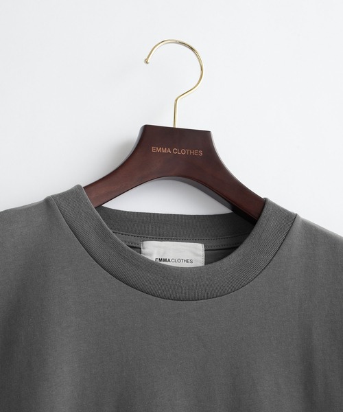 EMMA CLOTHES(エマクローズ)の「シルケットライク天竺 オーバーサイズS/Sカットソー 無地T トップス Tシャツ MERCERIZATION COTTON OVERSIZED SS TEE - EMMA CLOTHES-(Tシャツ/カットソー・メンズ・ホワイト/ブラック/グレー系その他/グリーン系その他/ブルー系その他/パープル系その他/ライトベージュ/グレー系その他2・S/M/L)」の12枚目の写真