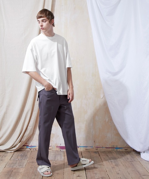 EMMA CLOTHES(エマクローズ)の「シルケットライク天竺 オーバーサイズS/Sカットソー 無地T トップス Tシャツ MERCERIZATION COTTON OVERSIZED SS TEE - EMMA CLOTHES-(Tシャツ/カットソー・メンズ・ホワイト/ブラック/グレー系その他/グリーン系その他/ブルー系その他/パープル系その他/ライトベージュ/グレー系その他2・S/M/L)」の21枚目の写真