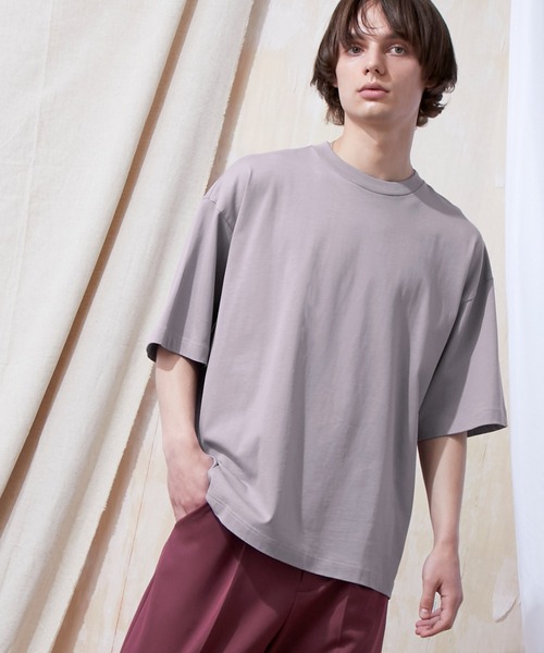EMMA CLOTHES(エマクローズ)の「シルケットライク天竺 オーバーサイズS/Sカットソー 無地T トップス Tシャツ MERCERIZATION COTTON OVERSIZED SS TEE - EMMA CLOTHES-(Tシャツ/カットソー・メンズ・ホワイト/ブラック/グレー系その他/グリーン系その他/ブルー系その他/パープル系その他/ライトベージュ/グレー系その他2・S/M/L)」の18枚目の写真
