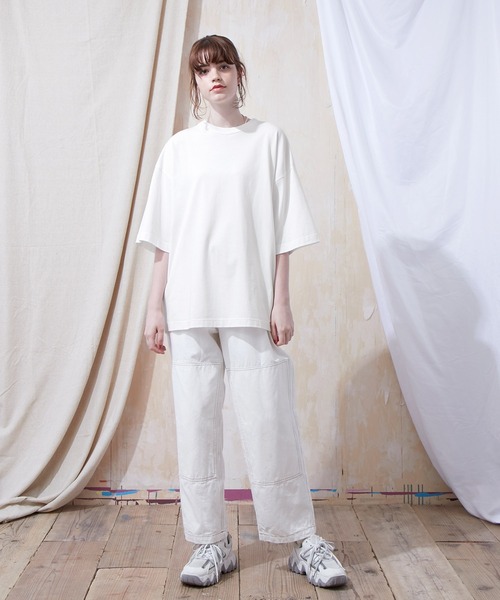 EMMA CLOTHES(エマクローズ)の「シルケットライク天竺 オーバーサイズS/Sカットソー 無地T トップス Tシャツ MERCERIZATION COTTON OVERSIZED SS TEE - EMMA CLOTHES-(Tシャツ/カットソー・メンズ・ホワイト/ブラック/グレー系その他/グリーン系その他/ブルー系その他/パープル系その他/ライトベージュ/グレー系その他2・S/M/L)」の14枚目の写真