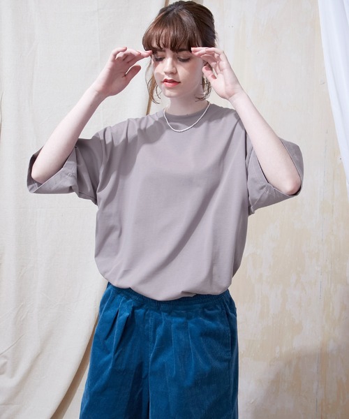 EMMA CLOTHES(エマクローズ)の「シルケットライク天竺 オーバーサイズS/Sカットソー 無地T トップス Tシャツ MERCERIZATION COTTON OVERSIZED SS TEE - EMMA CLOTHES-(Tシャツ/カットソー・メンズ・ホワイト/ブラック/グレー系その他/グリーン系その他/ブルー系その他/パープル系その他/ライトベージュ/グレー系その他2・S/M/L)」の17枚目の写真