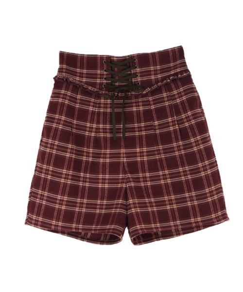 axes femme POETIQUE(アクシーズファムポエティック)の「レースアップキュロットパンツ(その他パンツ・レディース・ワイン/グリーン/ブラック・MEDIUM)」の3枚目の写真