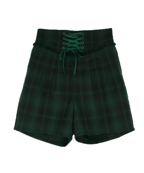 axes femme POETIQUE(アクシーズファムポエティック)の「レースアップキュロットパンツ(その他パンツ・レディース・ワイン/グリーン/ブラック・MEDIUM)」の1枚目の写真