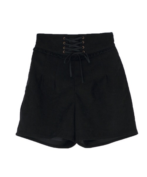 axes femme POETIQUE(アクシーズファムポエティック)の「レースアップキュロットパンツ(その他パンツ・レディース・ワイン/グリーン/ブラック・MEDIUM)」の2枚目の写真