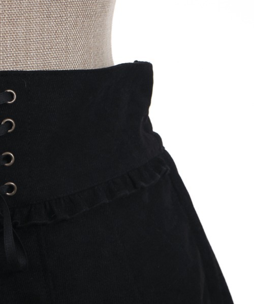 axes femme POETIQUE(アクシーズファムポエティック)の「レースアップキュロットパンツ(その他パンツ・レディース・ワイン/グリーン/ブラック・MEDIUM)」の9枚目の写真