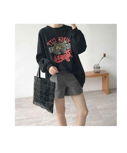 tシャツ ヴィンテージライクロングスリーブTシャツ レディース ヴィンテージライク タイガープリント長袖 ロングスリーブ ロン