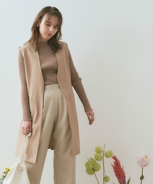 titivate(ティティベイト)の「ボートネックリブニットトップス(ニット/セーター・レディース・ベージュ/イエロー/ラベンダー/グレイッシュベージュ/チャコール・S/M/L)」の10枚目の写真