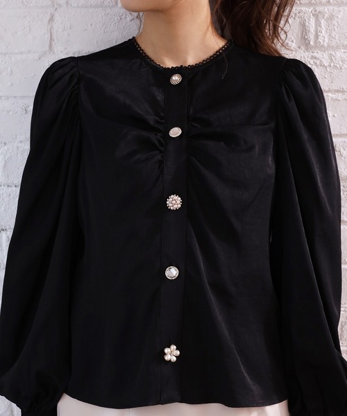 one after another NICE CLAUP（ワンアフターアナザーナイスクラップ）の「キラキラvintageボタンブラウス（シャツ/ブラウス・レディース・オフホワイト/ブラック/ベージュ・FREE）」の16枚目の写真