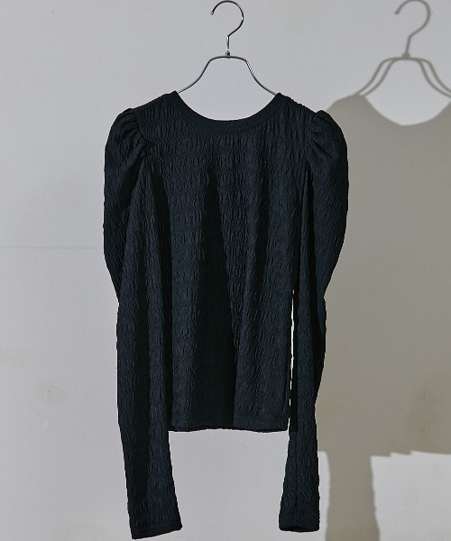 ECRIRE(エクリール)の「シアーパフカットプル(Tシャツ/カットソー・レディース・ブラック/オフホワイト/ブラウン・フリー)」の20枚目の写真