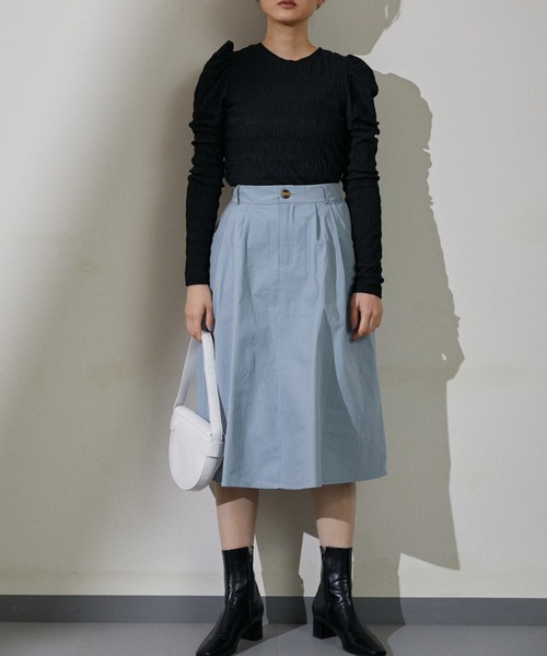 ECRIRE(エクリール)の「シアーパフカットプル(Tシャツ/カットソー・レディース・ブラック/オフホワイト/ブラウン・フリー)」の4枚目の写真