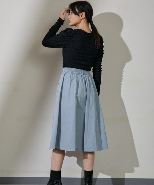 ECRIRE(エクリール)の「シアーパフカットプル(Tシャツ/カットソー・レディース・ブラック/オフホワイト/ブラウン・フリー)」の6枚目の写真