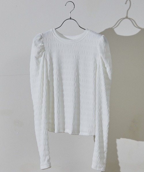 ECRIRE(エクリール)の「シアーパフカットプル(Tシャツ/カットソー・レディース・ブラック/オフホワイト/ブラウン・フリー)」の21枚目の写真