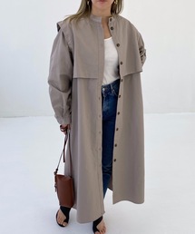 コットンツイルヨークレイヤードワンピースコート