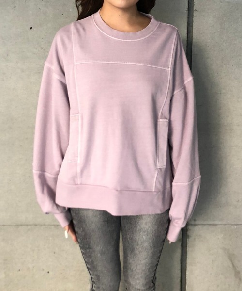 ENVYM（アンビー）の「切替ピグメントＰＯ（スウェット・レディース・ブラック/パープル/ブルー・FREE）」の5枚目の写真