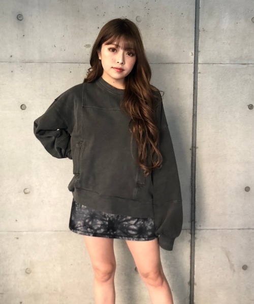 ENVYM（アンビー）の「切替ピグメントＰＯ（スウェット・レディース・ブラック/パープル/ブルー・FREE）」の9枚目の写真