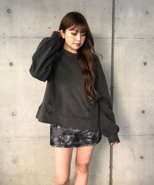 ENVYM（アンビー）の「切替ピグメントＰＯ（スウェット・レディース・ブラック/パープル/ブルー・FREE）」の10枚目の写真