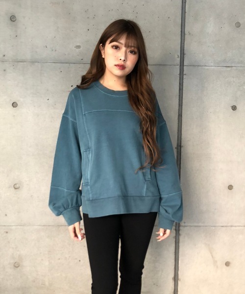 ENVYM（アンビー）の「切替ピグメントＰＯ（スウェット・レディース・ブラック/パープル/ブルー・FREE）」の13枚目の写真