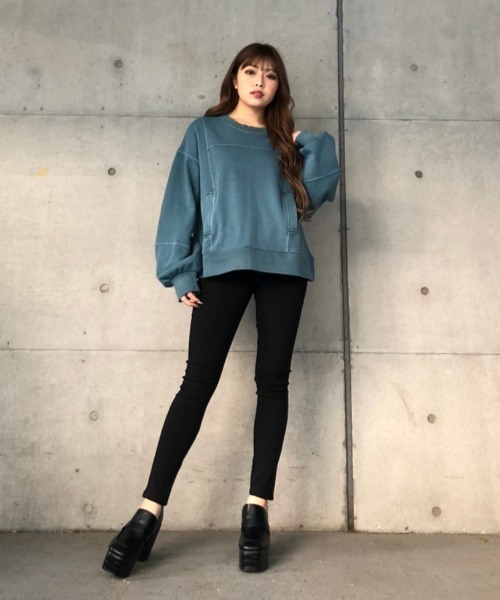 ENVYM（アンビー）の「切替ピグメントＰＯ（スウェット・レディース・ブラック/パープル/ブルー・FREE）」の14枚目の写真