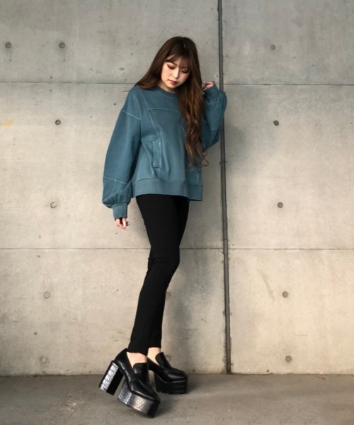 ENVYM（アンビー）の「切替ピグメントＰＯ（スウェット・レディース・ブラック/パープル/ブルー・FREE）」の15枚目の写真