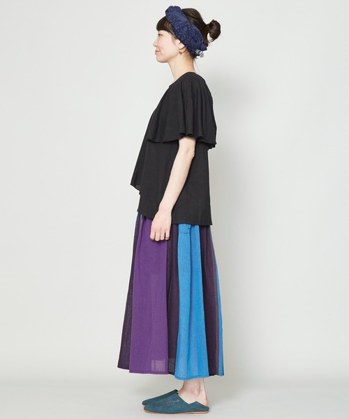 チャイハネ(チャイハネ)の「【チャイハネ】yul マルチストライプスカート(スカート・レディース・ベージュ/ブラック/グリーン・FREE)」の11枚目の写真