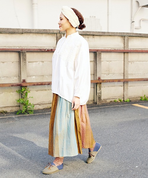 チャイハネ(チャイハネ)の「【チャイハネ】yul マルチストライプスカート(スカート・レディース・ベージュ/ブラック/グリーン・FREE)」の15枚目の写真