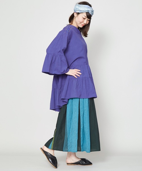 チャイハネ(チャイハネ)の「【チャイハネ】yul マルチストライプスカート(スカート・レディース・ベージュ/ブラック/グリーン・FREE)」の16枚目の写真