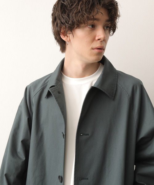 JUNRED（ジュンレッド）の「リラックスラグランステンカラーコート（ステンカラーコート・メンズ・グレー/グリーン・LL/M/L）」の4枚目の写真