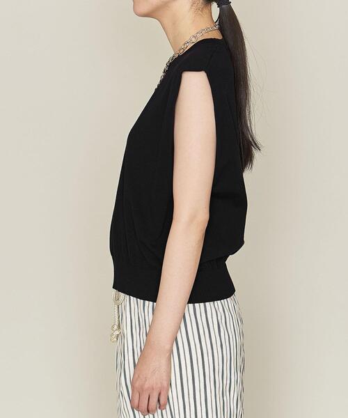 ASTRAET（アストラット）の「＜ASTRAET（アストラット）＞14G クルーネック ノースリーブニット◆（ニット/セーター・レディース・ホワイト/ブラック/ライム/モカ・FREE）」の6枚目の写真