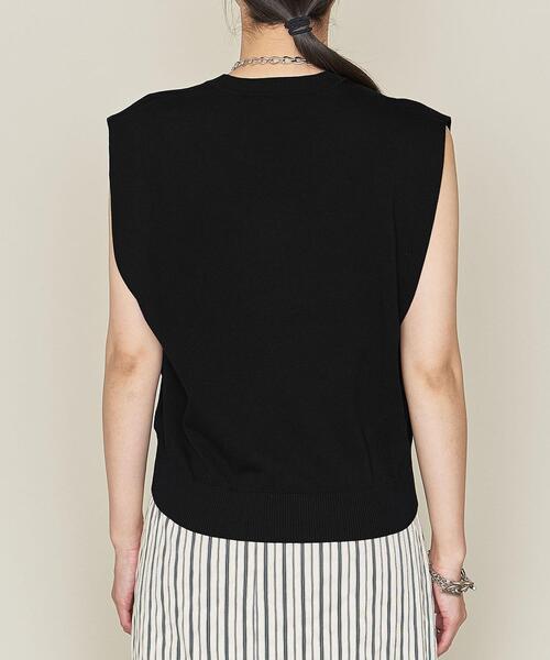 ASTRAET（アストラット）の「＜ASTRAET（アストラット）＞14G クルーネック ノースリーブニット◆（ニット/セーター・レディース・ホワイト/ブラック/ライム/モカ・FREE）」の7枚目の写真