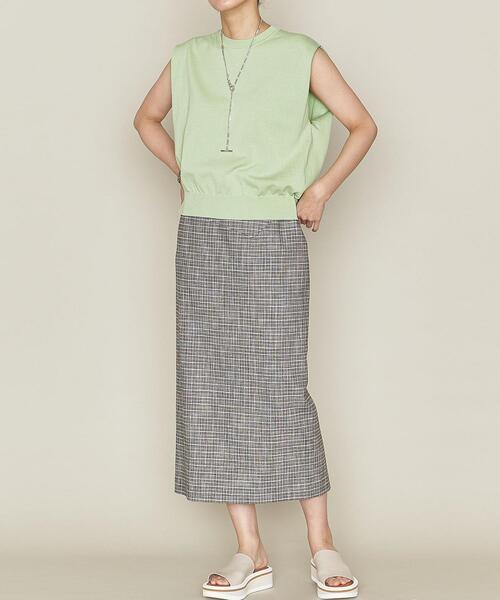 ASTRAET（アストラット）の「＜ASTRAET（アストラット）＞14G クルーネック ノースリーブニット◆（ニット/セーター・レディース・ホワイト/ブラック/ライム/モカ・FREE）」の10枚目の写真