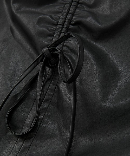 Fano Studios（ファノ ストゥディオズ）の「【Fano Studios】Pu leather gathered design middle skirt FC21B013（スカート・レディース・ブラック・L/S/M）」の13枚目の写真