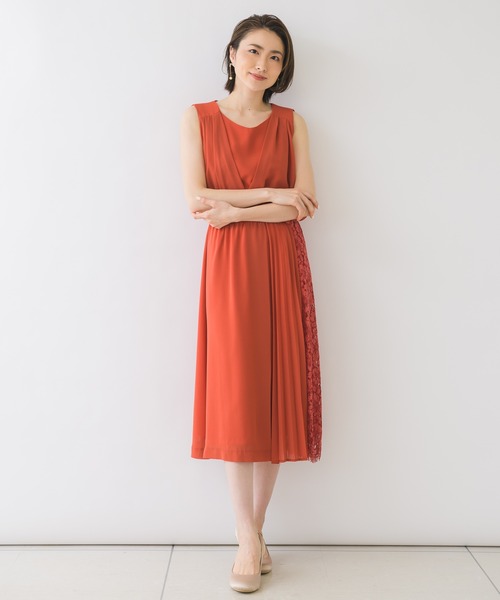 KATHARINE ROSS(キャサリンロス)の「【KATHARINE ROSS】●結婚式 アシメ切替プリーツミディドレス(ドレス・レディース・オレンジ・MEDIUM)」の15枚目の写真