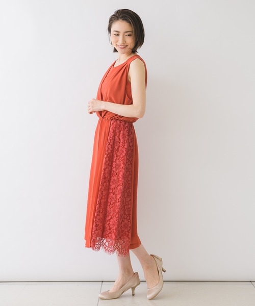 KATHARINE ROSS(キャサリンロス)の「【KATHARINE ROSS】●結婚式 アシメ切替プリーツミディドレス(ドレス・レディース・オレンジ・MEDIUM)」の17枚目の写真