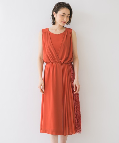 KATHARINE ROSS(キャサリンロス)の「【KATHARINE ROSS】●結婚式 アシメ切替プリーツミディドレス(ドレス・レディース・オレンジ・MEDIUM)」の18枚目の写真
