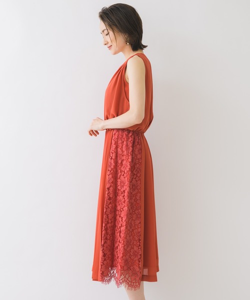 KATHARINE ROSS(キャサリンロス)の「【KATHARINE ROSS】●結婚式 アシメ切替プリーツミディドレス(ドレス・レディース・オレンジ・MEDIUM)」の5枚目の写真