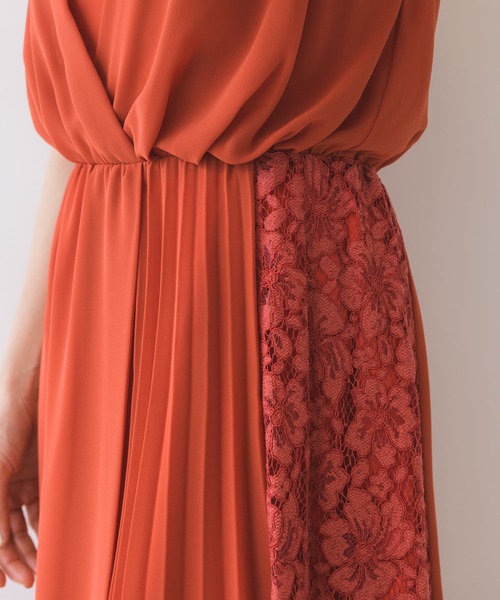 KATHARINE ROSS(キャサリンロス)の「【KATHARINE ROSS】●結婚式 アシメ切替プリーツミディドレス(ドレス・レディース・オレンジ・MEDIUM)」の9枚目の写真