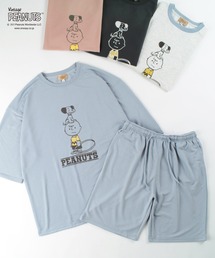 PEANUTS（ピーナッツ）の「【PEANUTS/ピーナッツ】スヌーピー スウェット半袖Tシャツ×ハーフパンツ（ルームウェア/パジャマ・メンズ）」