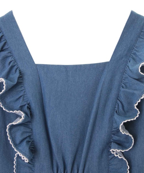 31 Sons de mode（トランテアン　ソン　ドゥ　モード）の「バックリボン肩フリルオールインワン（つなぎ/オールインワン・レディース・オフホワイト/ブルー・38/36）」の8枚目の写真