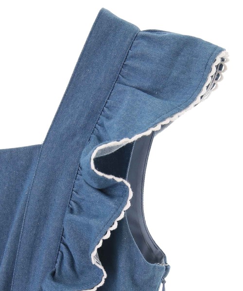 31 Sons de mode（トランテアン　ソン　ドゥ　モード）の「バックリボン肩フリルオールインワン（つなぎ/オールインワン・レディース・オフホワイト/ブルー・38/36）」の7枚目の写真