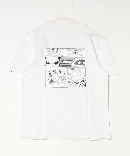 HIPANDA(ハイパンダ)の「HIPANDA ハイパンダ メンズ スノーパンダ漫画プリント 半袖Tシャツ(Tシャツ/カットソー・メンズ・ネイビー/マスタード/ホワイト/ブラック・MEDIUM/X-LARGE/SMALL/XX-LARGE/LARGE)」の18枚目の写真