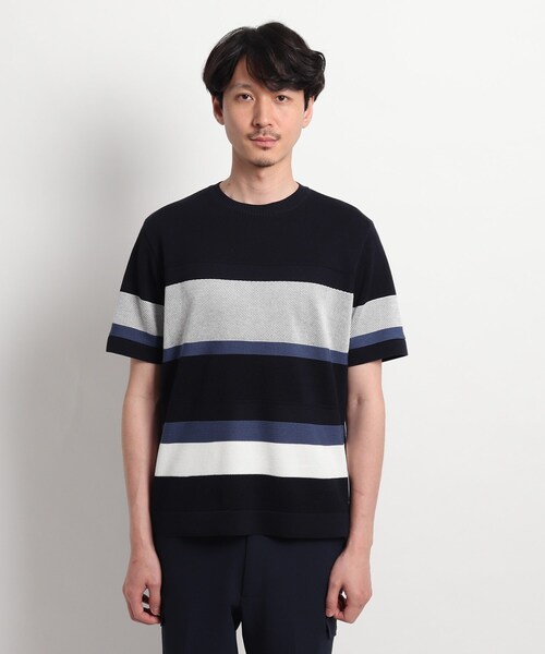 メンズ ボーダー ニットTシャツ 楽天市場】ボーダー ニット（Tシャツ・カットソー｜トップス