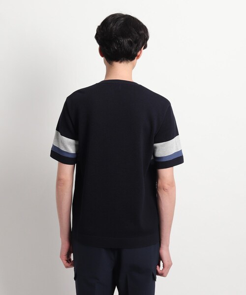 メンズ ボーダー ニットTシャツ coca tシャツ Tシャツ メンズ ハリ感ボーダークルーネックT