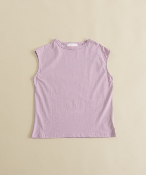 manana suerte(マニャーナスエルテ)の「オーガニックコットン ノースリーブTシャツ(Tシャツ/カットソー・レディース・ブラック/グレー/オフホワイト/ミント/ライトパープル・FREE)」の6枚目の写真