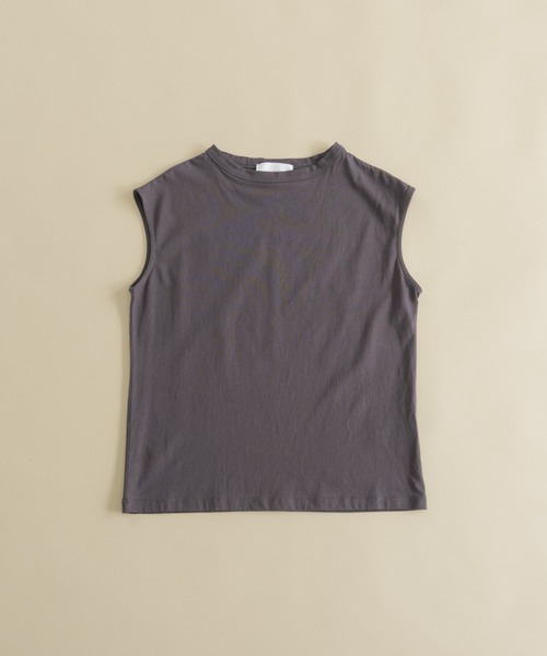 manana suerte(マニャーナスエルテ)の「オーガニックコットン ノースリーブTシャツ(Tシャツ/カットソー・レディース・ブラック/グレー/オフホワイト/ミント/ライトパープル・FREE)」の8枚目の写真