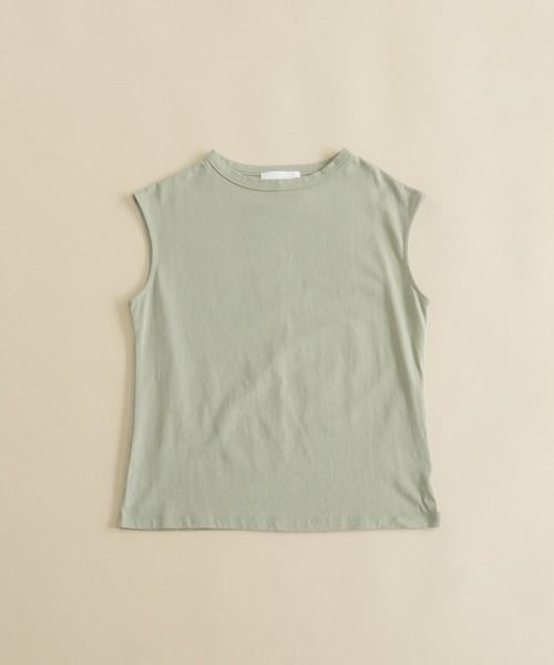 manana suerte(マニャーナスエルテ)の「オーガニックコットン ノースリーブTシャツ(Tシャツ/カットソー・レディース・ブラック/グレー/オフホワイト/ミント/ライトパープル・FREE)」の9枚目の写真