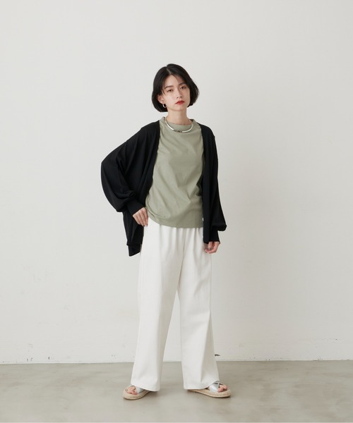 manana suerte(マニャーナスエルテ)の「オーガニックコットン ノースリーブTシャツ(Tシャツ/カットソー・レディース・ブラック/グレー/オフホワイト/ミント/ライトパープル・FREE)」の17枚目の写真