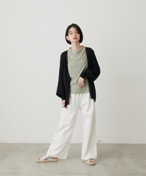 manana suerte(マニャーナスエルテ)の「オーガニックコットン ノースリーブTシャツ(Tシャツ/カットソー・レディース・ブラック/グレー/オフホワイト/ミント/ライトパープル・FREE)」の16枚目の写真