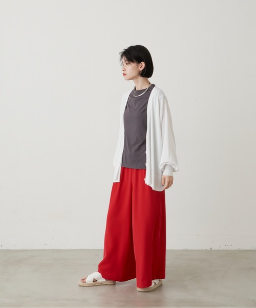manana suerte(マニャーナスエルテ)の「オーガニックコットン ノースリーブTシャツ(Tシャツ/カットソー・レディース・ブラック/グレー/オフホワイト/ミント/ライトパープル・FREE)」の21枚目の写真
