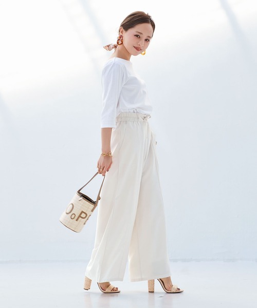 KOBE LETTUCE（コウベレタス）の「ウエストゴムイージーワイドパンツ（その他パンツ・レディース・ブラック/ベージュ/ホワイト系その他/ミント・M/S）」の13枚目の写真